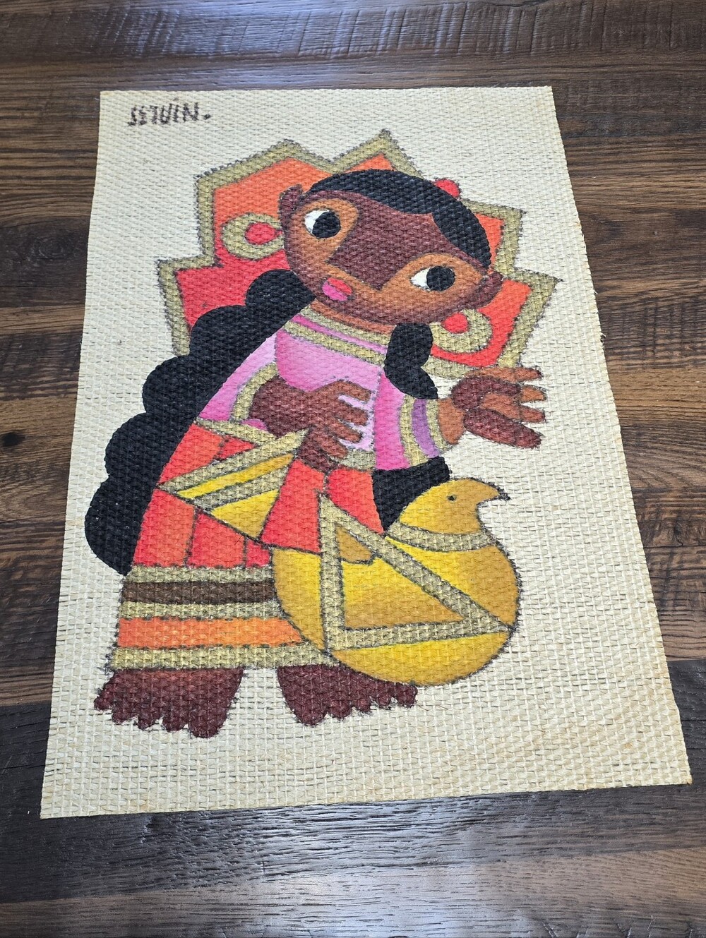 Original oil on burlap painting - Mexican artist Jose Maria De Servin Never Used